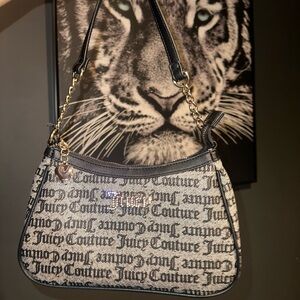 Juicy Couture Logo Shoulder Bag with Gold Accents and black bag